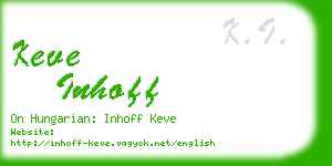 keve inhoff business card